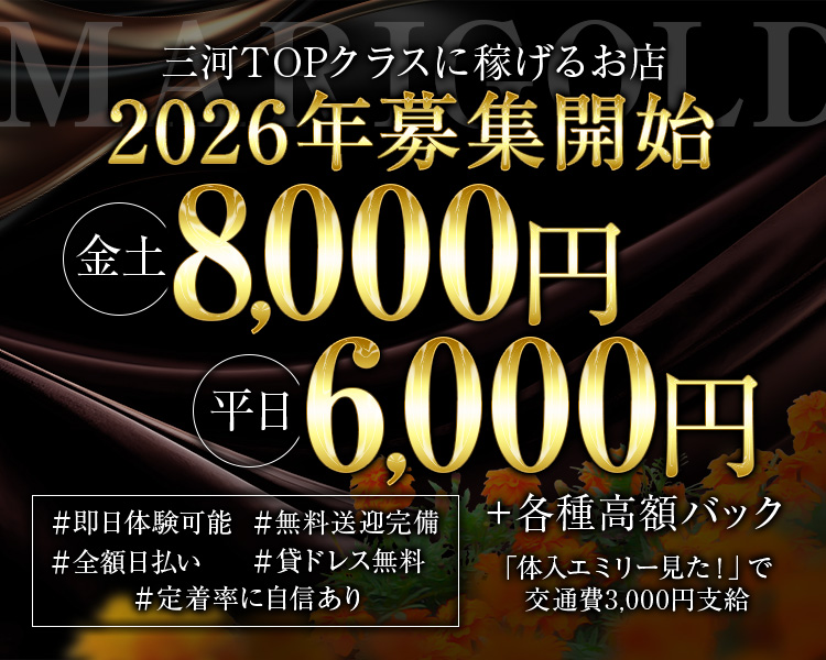 三河TOPクラスに稼げるお店
2026年募集開始
金8,000円
6,000円
+各種高額バック
#即日体験可能
#無料送迎完備
#全額日払い
#貸ドレス無料
即日体験も可能!
「体入エミリー見た!」で交通費3,000円支給