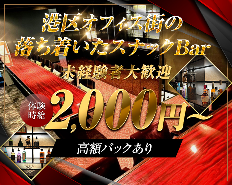 港区オフィス街の落ち着いたスナックBar

体験時給2,000円～

未経験者大歓迎

高額バックあり