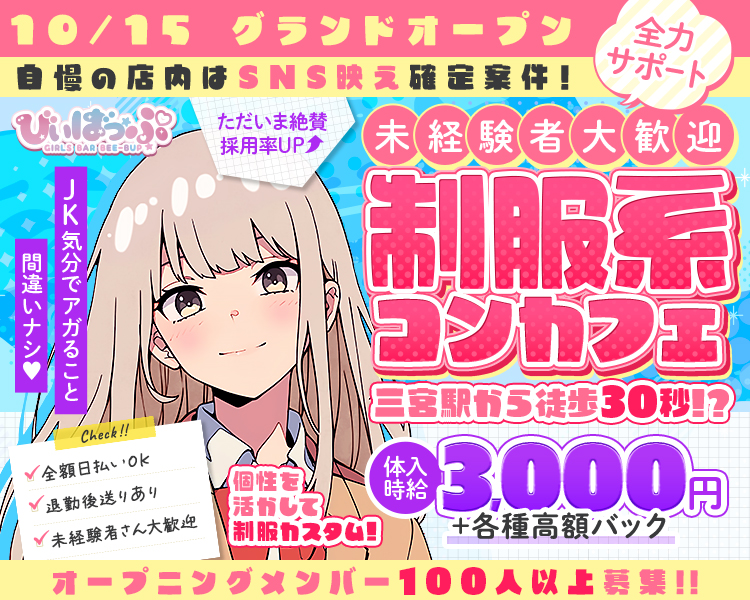 🔰💗実は当店未経験から始めた子がほとんど♥
お仕事内容や接客のコツなどぜんぶスタッフや先輩がお教えするので
安心してご応募くださ～い♪